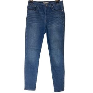 MADEWELL 10" HIGH RISE SKINNY STUD EDITION Medium Wash Size 28